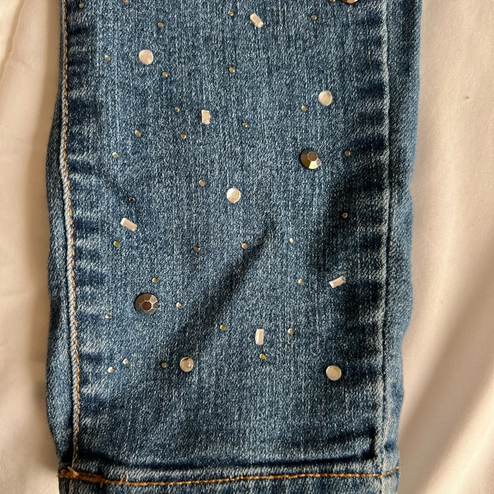 GAP Girls Dark Blue Stretch Skinny Jeans with Rhinestone Accents